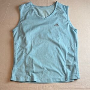 Adidas Women's Sky Blue Athletic V Neck Sleeveless Tank Top  Size M
